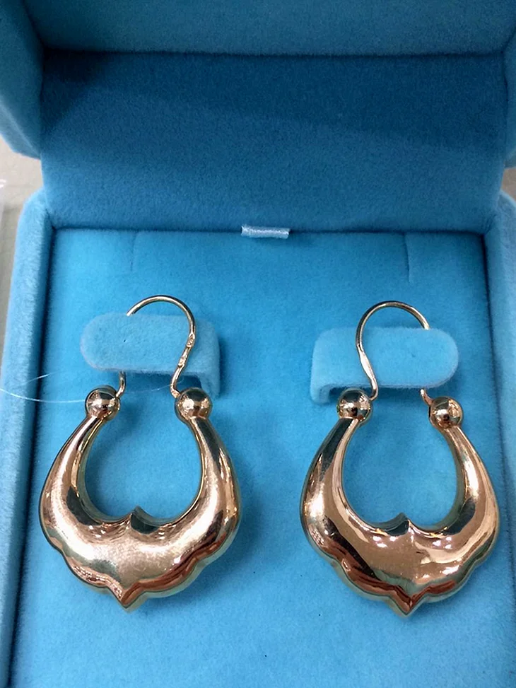 Золотые серьги калачи 585