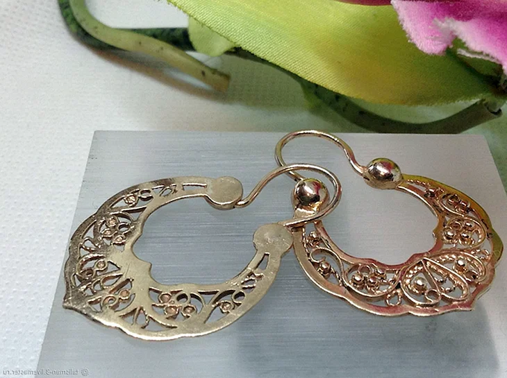 Золотые серьги калачи 585