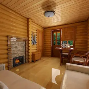 Блокхаус в интерьере бани