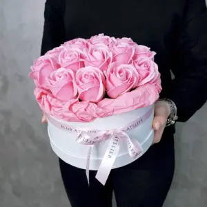 Букеты из мыльных роз в коробках