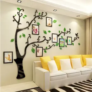Декор настенный с фоторамками семейное дерево