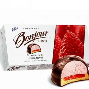 Десерт Konti Bonjour вкус клубники со сливками