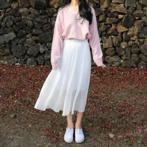 Длинные юбки корейский стиль