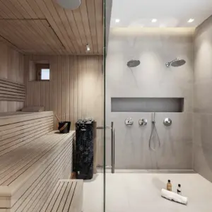 Душевая в бане в современном стиле