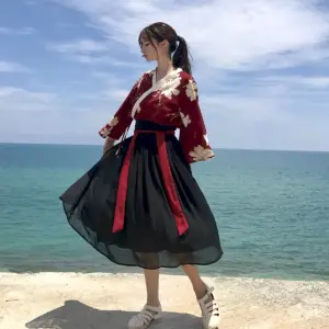 Kimono Floral Japanese Style kawaii girls Yukata Summer Top skirts outfits Dress for women Vintage Party Haori Asian clothes
