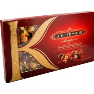 Конфеты Коркунов ассорти из темн и мол шоколада 192г