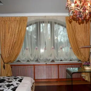 Короткая тюль в спальню