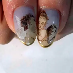 Ногти с ангелами