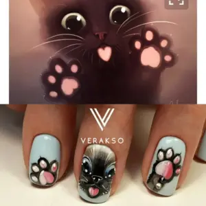 Ногти с котиками