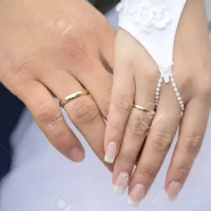 Обручальные кольца классические тонкие на руках