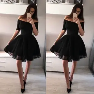 Платье чёрное короткое пышное