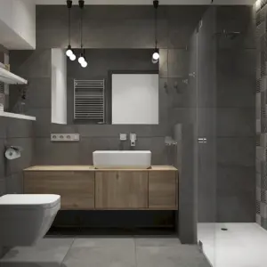 Серая ванная комната