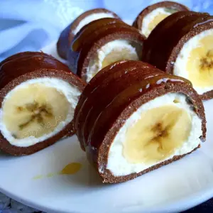 Шоколадно банановый рулет