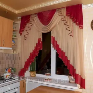 Шторы с ламбрекеном на кухню