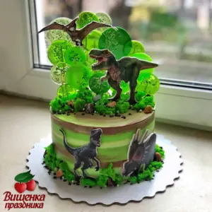 Торт с динозаврами