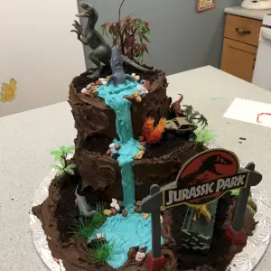 Торт с динозаврами парк Юрского периода