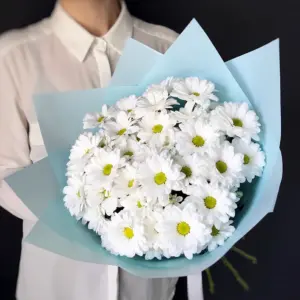 Букет белых хризантем
