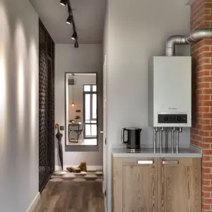 Газовый котёл на кухне в интерьере