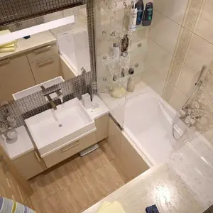 Интерьер небольшой ванной комнаты