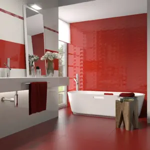 Красная плитка для ванной