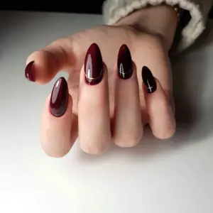 Маникюр бордо марсала бургунди