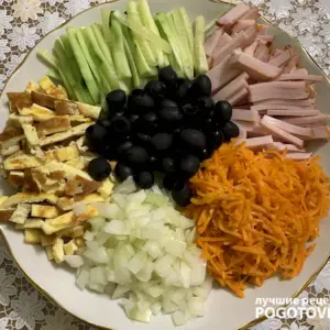 Салат кучками