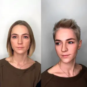 Стрижка до и после женская