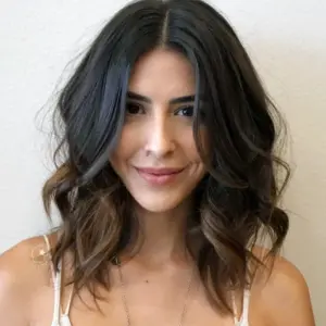 Стрижка Lob long-Bob с кудрями