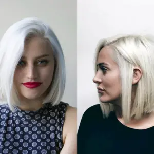 Тотал блонд каре удлиненное