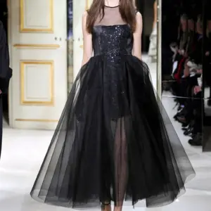 Giambattista Valli 2021 черное платье фатиновое
