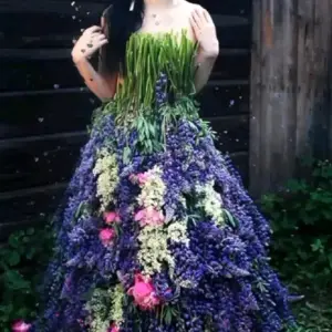 Платье из цветов