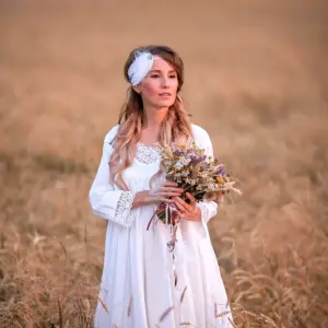 Свадебное платье из льна