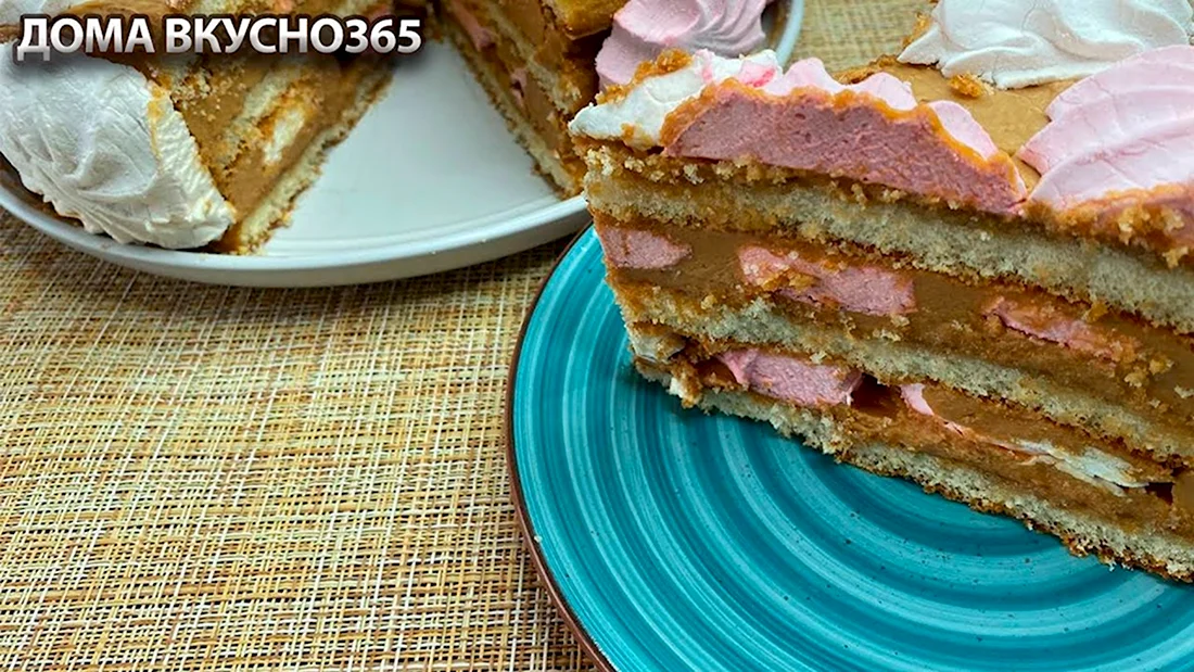 Торт без выпечки из зефира и печенья | Cake without baking from marshmallow and cookies