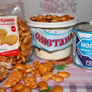Торт из печенья крекер рыбки