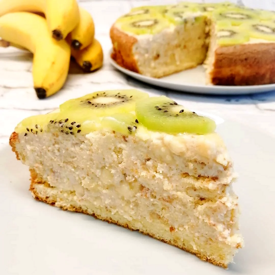 Торт с киви и бананом: рецепт🥝🍌🥝🍌